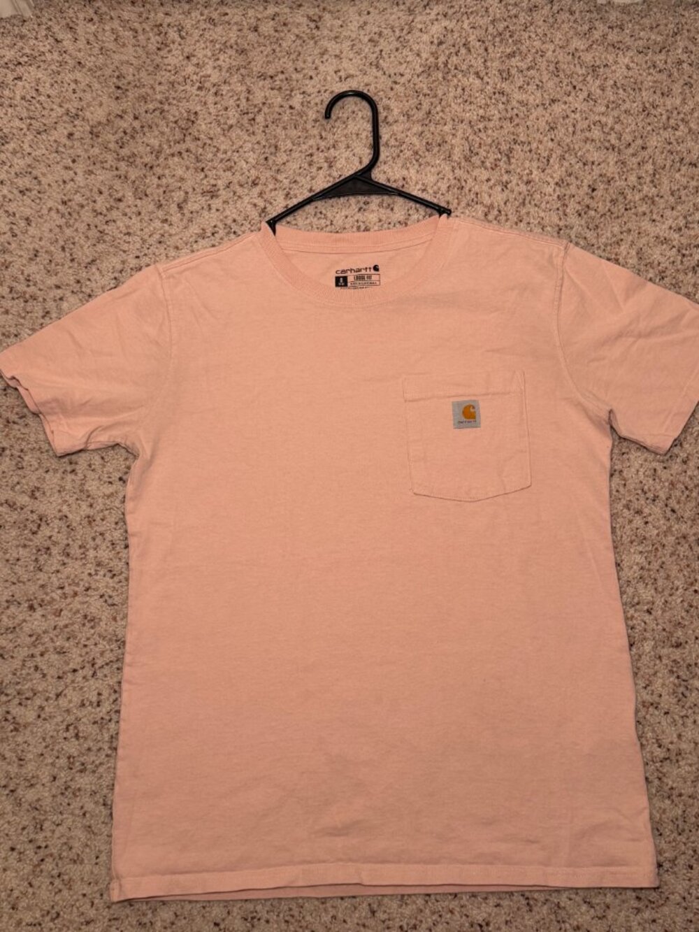 Women's Carhartt Pocket Tee Small Soft Blush Pink